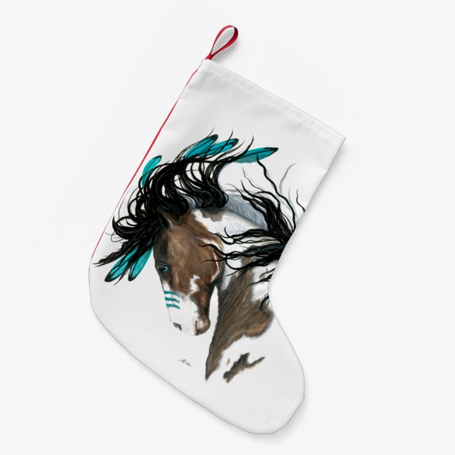 Christmas Stocking Majestic Horses by Bihrle (Front (Hanging))