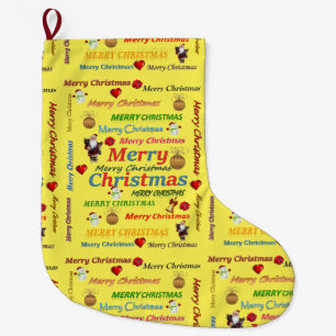 Christmas Stocking, Merry Christmas Large Christmas Stocking