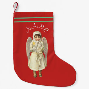 Christmas Stocking NAME & VICTORIAN ANGEL