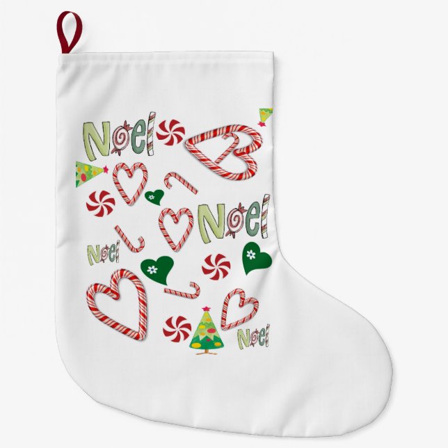 Christmas Stocking, Noel Large Christmas Stocking (Front)