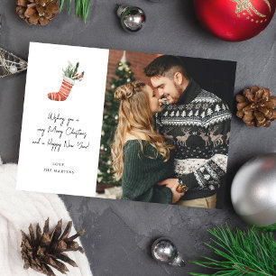 Christmas Stocking Note Photo Christmas Card