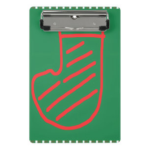 Christmas Stocking on Green Mini Clipboard