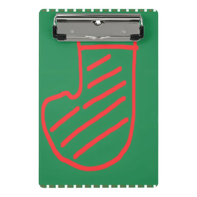 Christmas Stocking on Green Mini Clipboard (Front)