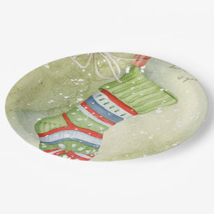 Christmas stocking paper plate