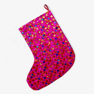 Christmas Stocking Polka Dots Sparkley Jewels