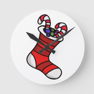 Christmas stocking round clock