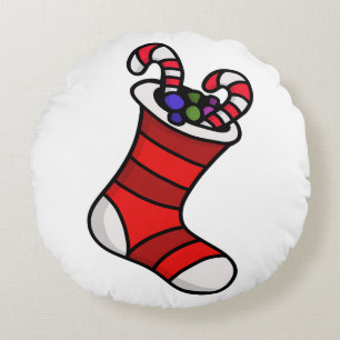 Christmas stocking round cushion