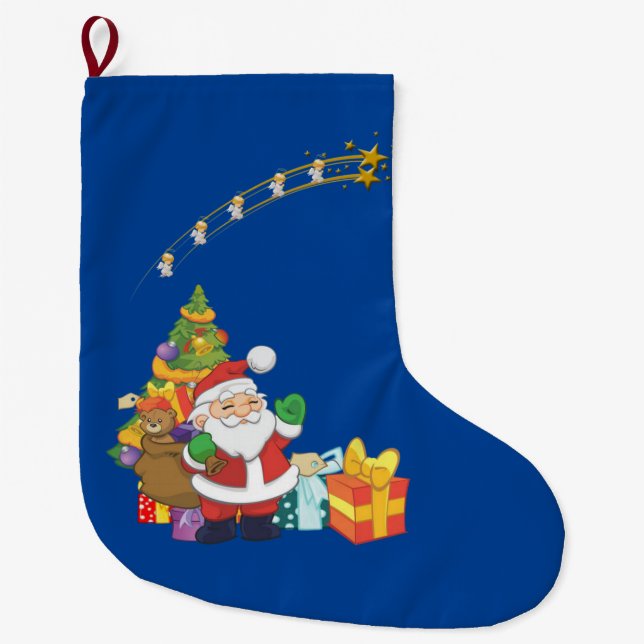 Christmas Stocking, Santa Large Christmas Stocking (Front)