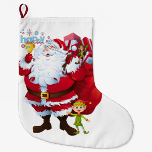 Christmas Stocking, Santa Large Christmas Stocking