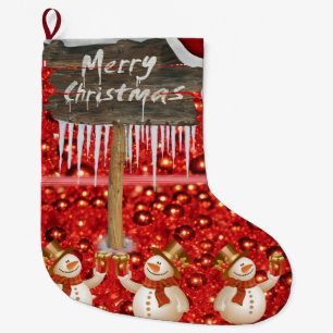 Christmas Stocking, Snowman Large Christmas Stocking
