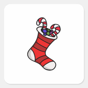 Christmas stocking square sticker