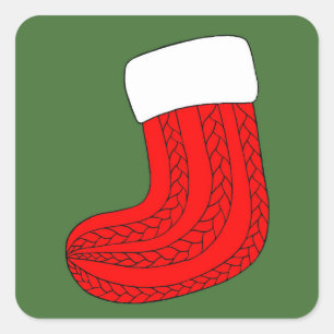 Christmas Stocking Square Sticker