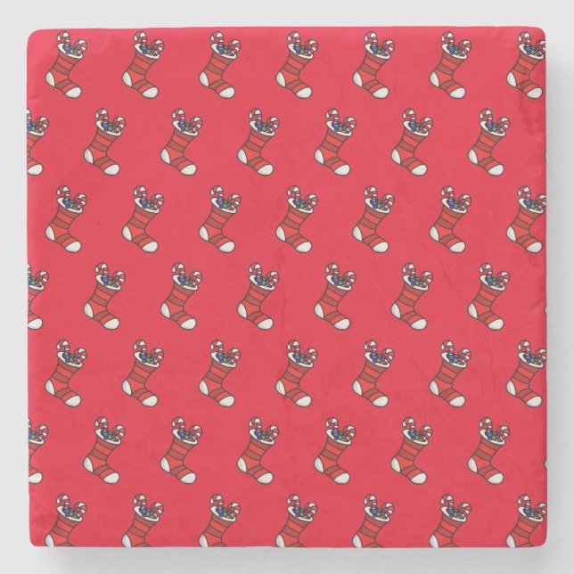 Christmas stocking stone coaster (Front)