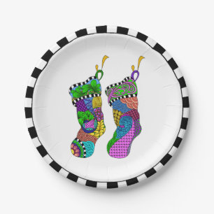 Christmas Stocking Twist Paper Plate