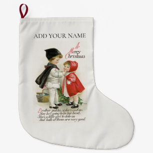 CHRISTMAS STOCKING : VINTAGE GIRL + BOY