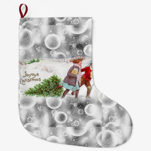 Christmas Stocking, Vintage Large Christmas Stocking