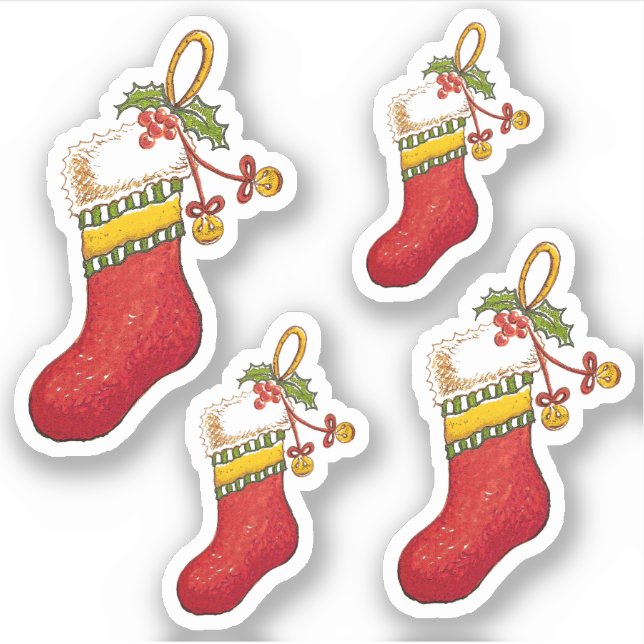 Christmas Stocking Vinyl Cut stickers (Front)