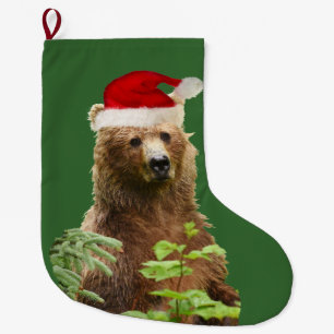 Christmas Stocking w/ grizzly bear
