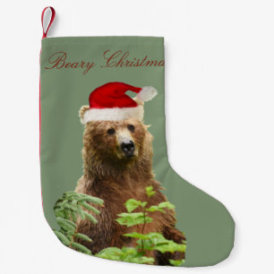 Christmas stocking w/ grizzly bear