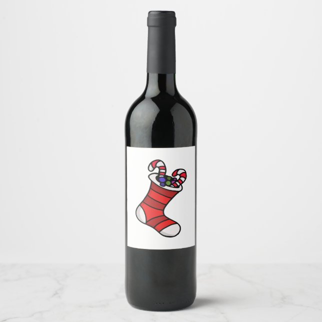 Christmas stocking wine label (Front)
