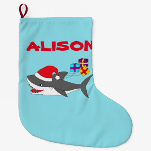 Christmas stocking with a cute Holiday shark
