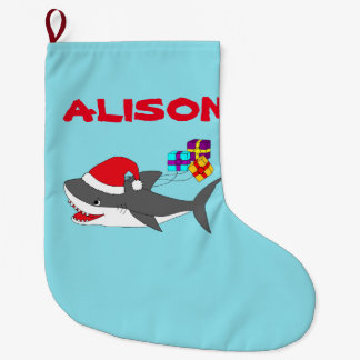 Christmas stocking with a cute Holiday shark