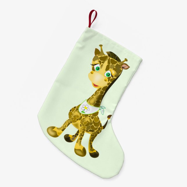 Christmas Stocking with Baby Giraffe (Front (Hanging))
