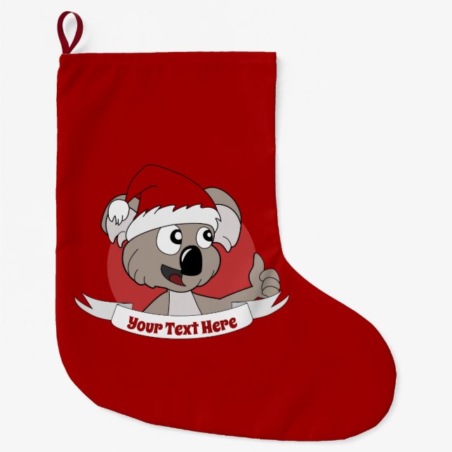 Christmas stocking with cute cartoon koala (Front)