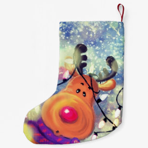  Christmas Stocking with Happy Reindeer
