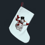Christmas Stocking with Happy Snowman<br><div class="desc">Happy Snowman - Merry Christmas</div>