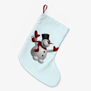 Christmas Stocking with Happy Snowman