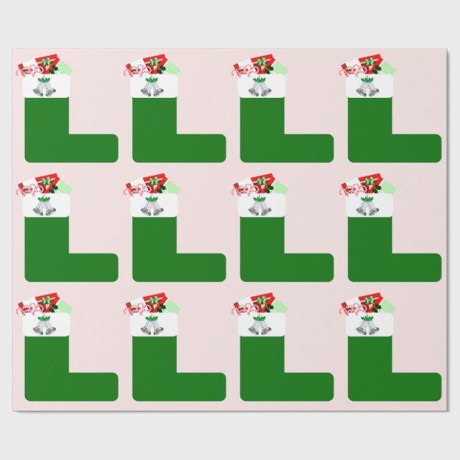 Christmas Stocking Wrapping Paper (Flat)