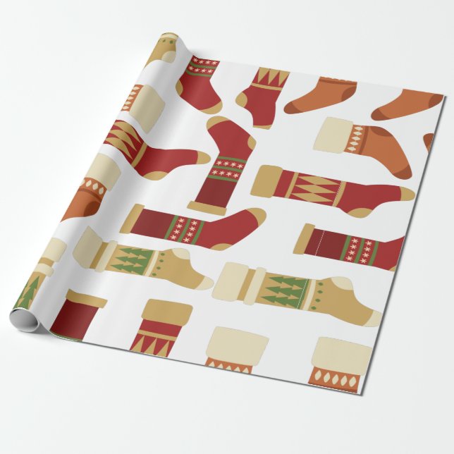 Christmas Stocking Wrapping Paper  (Unrolled)