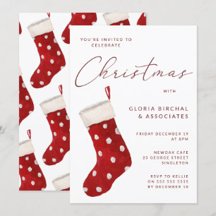 Christmas Stocking Xmas Party Invitation