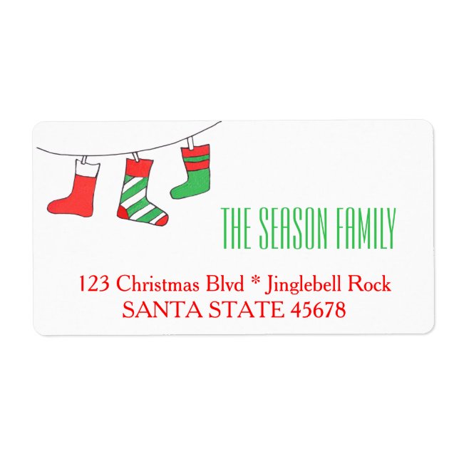 Christmas stockings address label (Front)