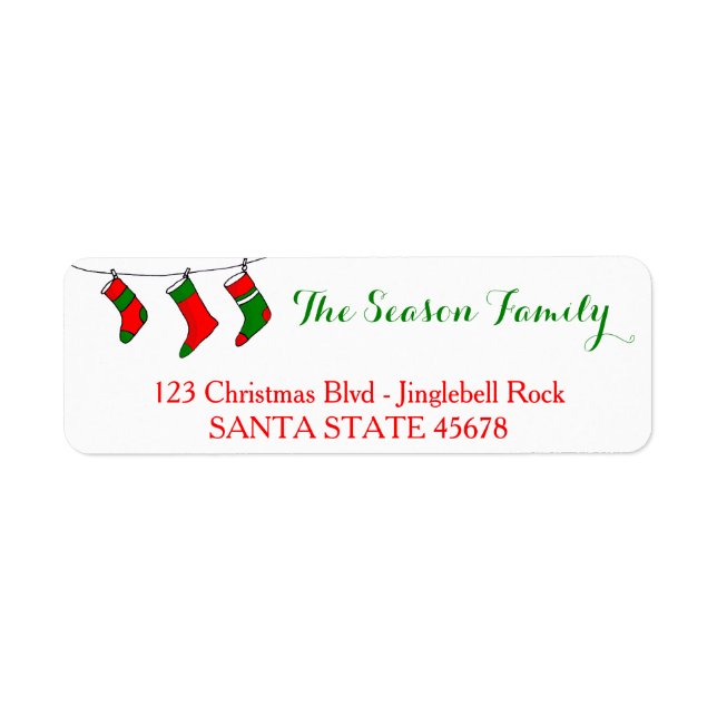 Christmas stockings address label (Front)