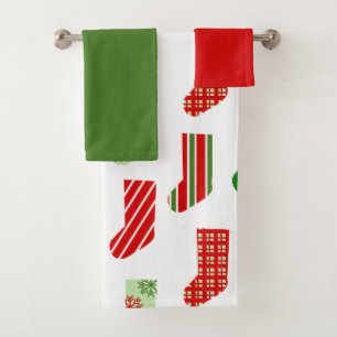 Christmas Stockings Bath Towel Set