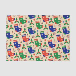 Christmas Stockings, Candy Cane, Holly Berry Tissue Paper