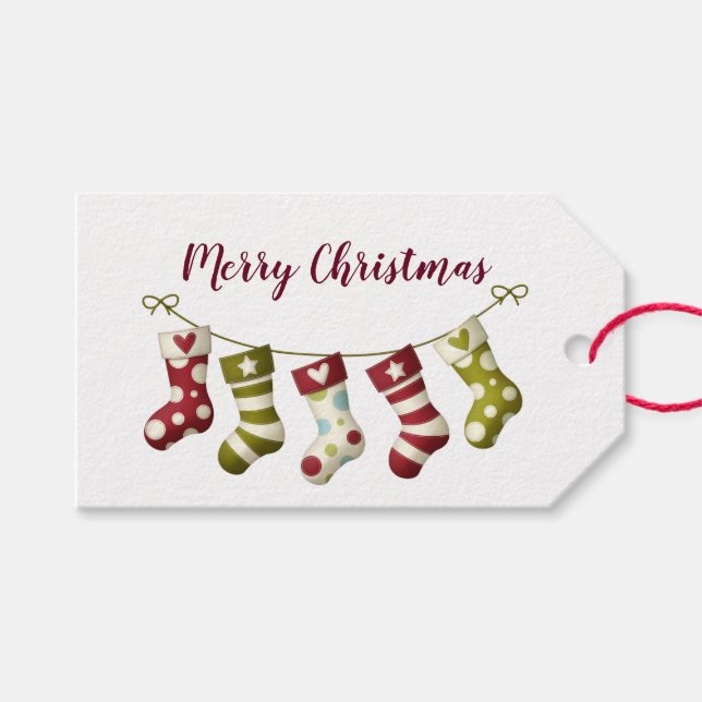 Christmas Stockings Gift Tags (Front (Horizontal))