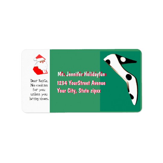 Christmas Stockings High Heel Shoe for Santa Address Label