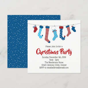 Christmas Stockings Holiday Party Invitation