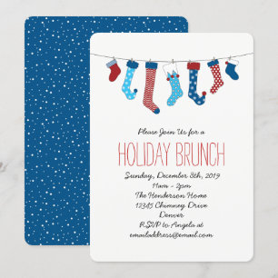 Christmas Stockings Holiday Party Invitation