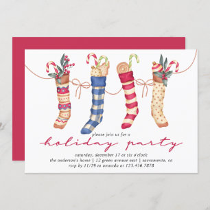 Christmas Stockings Holiday Party Invitation
