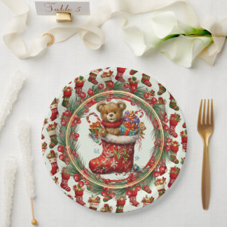 Christmas Stockings Paper Plate