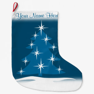 Christmas Stockings Personalised Blue Christmas