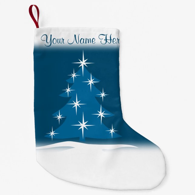 Christmas Stockings Personalised Blue Christmas (Front)