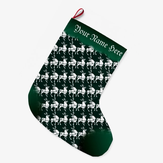 Christmas Stockings Personalised Reindeer Stocking (Front (Hanging))
