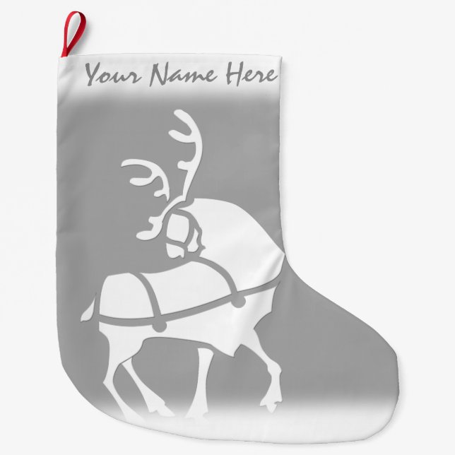 Christmas Stockings Personalised Reindeer Stocking (Front)
