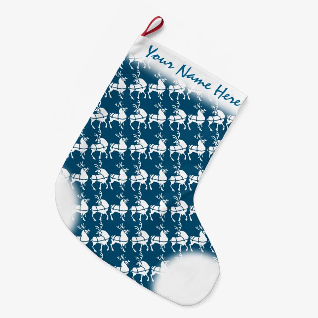 Christmas Stockings Personalised Reindeer Stocking (Front (Hanging))