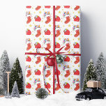 Christmas Stockings Santa Sack Wrapping Paper<br><div class="desc">Wrap your gifts in festive cheer with this Christmas wrapping paper featuring a playful design of stockings, Santa sacks, and gold stars. Perfect for adding a touch of holiday magic to your presents, this vibrant wrapping paper is ideal for Christmas parties, gift exchanges, and family gatherings. Made from high-quality paper,...</div>